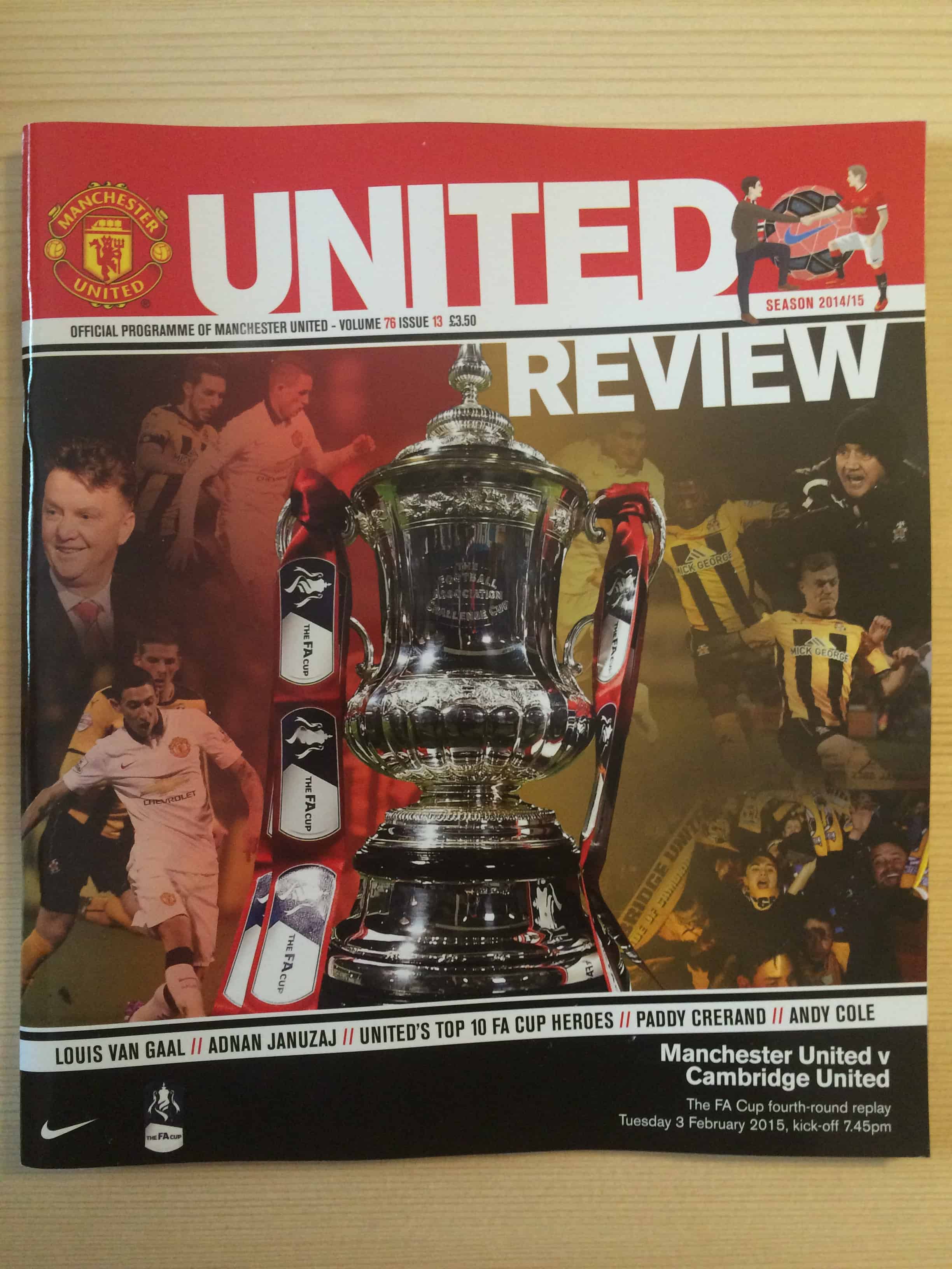 Manchester United FC v Cambridge United FC